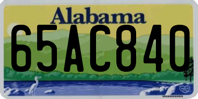 AL license plate 65AC840