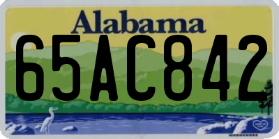 AL license plate 65AC842