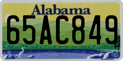 AL license plate 65AC849