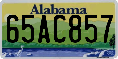 AL license plate 65AC857