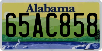 AL license plate 65AC858