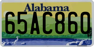 AL license plate 65AC860