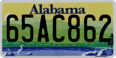 AL license plate 65AC862