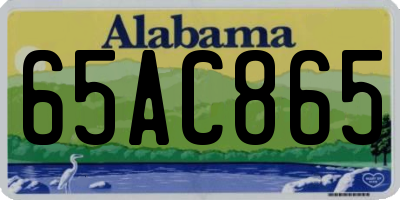 AL license plate 65AC865