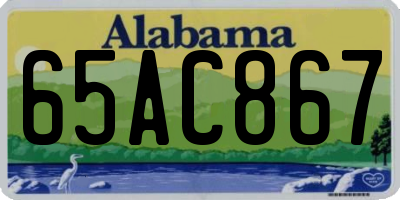 AL license plate 65AC867