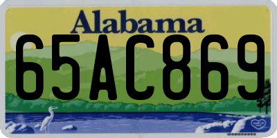 AL license plate 65AC869