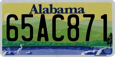 AL license plate 65AC871