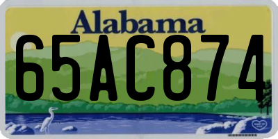 AL license plate 65AC874