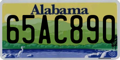 AL license plate 65AC890