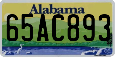 AL license plate 65AC893