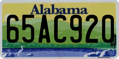 AL license plate 65AC920