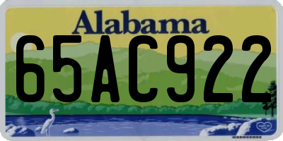 AL license plate 65AC922