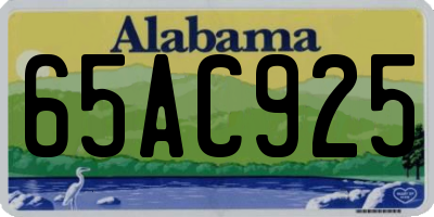 AL license plate 65AC925