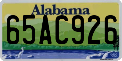 AL license plate 65AC926