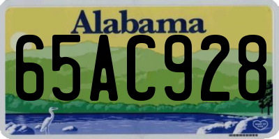 AL license plate 65AC928