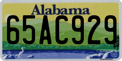 AL license plate 65AC929