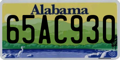 AL license plate 65AC930