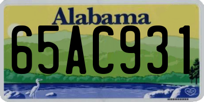 AL license plate 65AC931