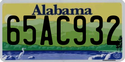 AL license plate 65AC932