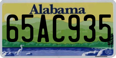 AL license plate 65AC935