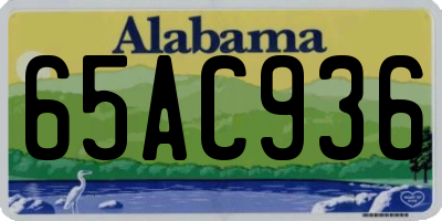 AL license plate 65AC936