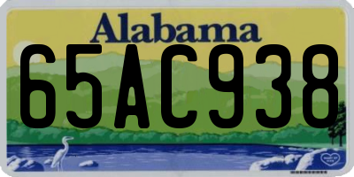 AL license plate 65AC938
