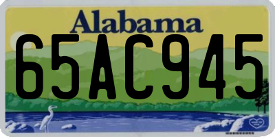 AL license plate 65AC945