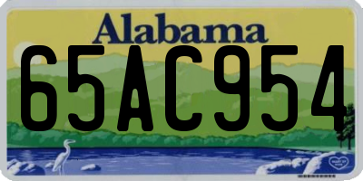 AL license plate 65AC954
