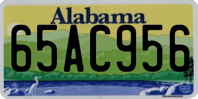 AL license plate 65AC956