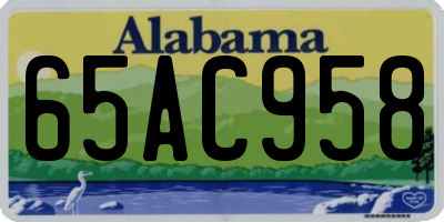 AL license plate 65AC958