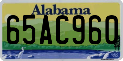 AL license plate 65AC960