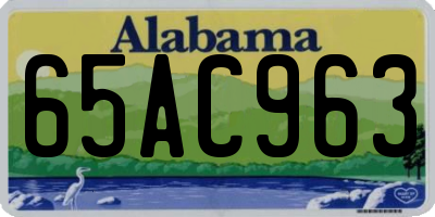 AL license plate 65AC963