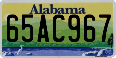 AL license plate 65AC967