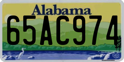 AL license plate 65AC974