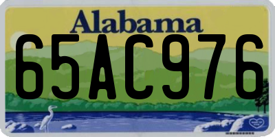 AL license plate 65AC976