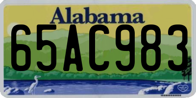 AL license plate 65AC983