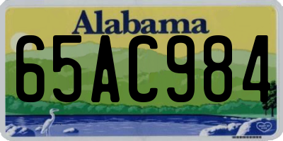 AL license plate 65AC984