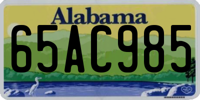 AL license plate 65AC985