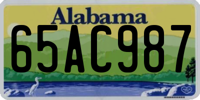 AL license plate 65AC987