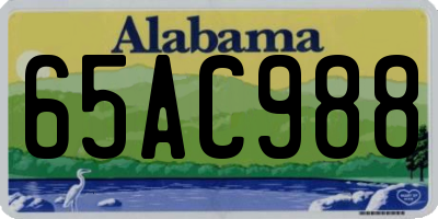 AL license plate 65AC988