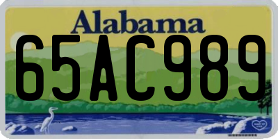 AL license plate 65AC989