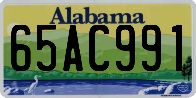 AL license plate 65AC991