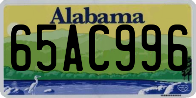 AL license plate 65AC996