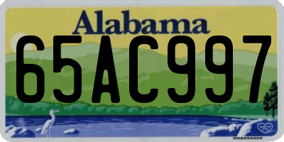 AL license plate 65AC997