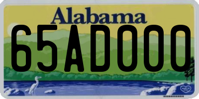 AL license plate 65AD000
