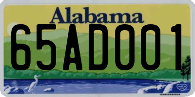 AL license plate 65AD001