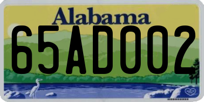 AL license plate 65AD002