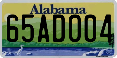 AL license plate 65AD004