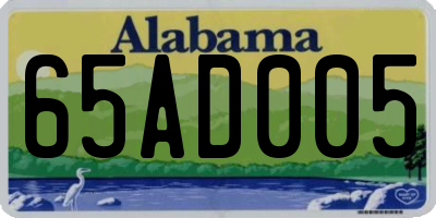 AL license plate 65AD005