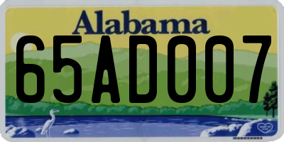 AL license plate 65AD007